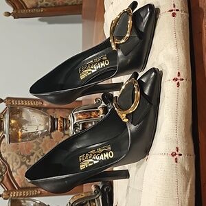 Salvatore Ferragamo Black Pump Heels